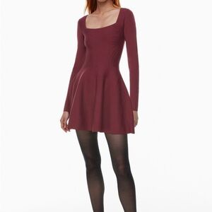 Babaton Deep Red Long Sleeve Dress